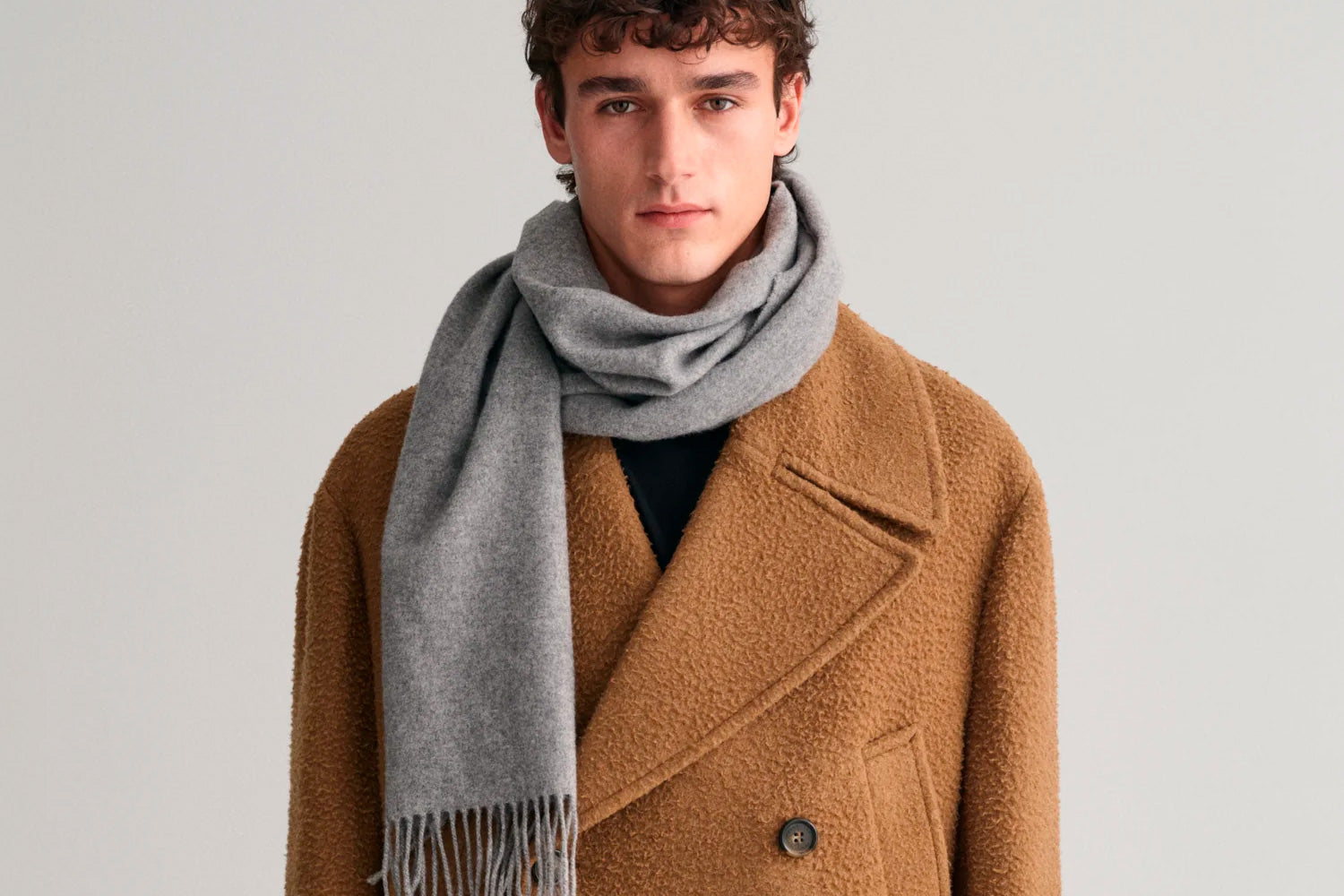Gant Men Black Self-design Scarf main image 1