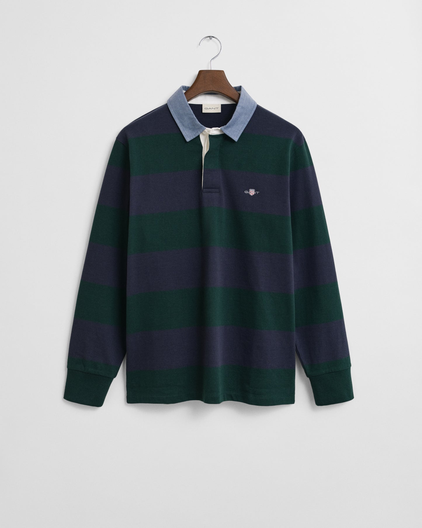 Chambray Collar Striped Heavy Rugger