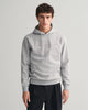 GREY MELANGE, REG TONAL SHIELD HOODIE, FRONT-VIEW BY GANT AU.