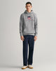 GREY MELANGE, REG ARCHIVE SHIELD HOODIE BY GANT AU.
