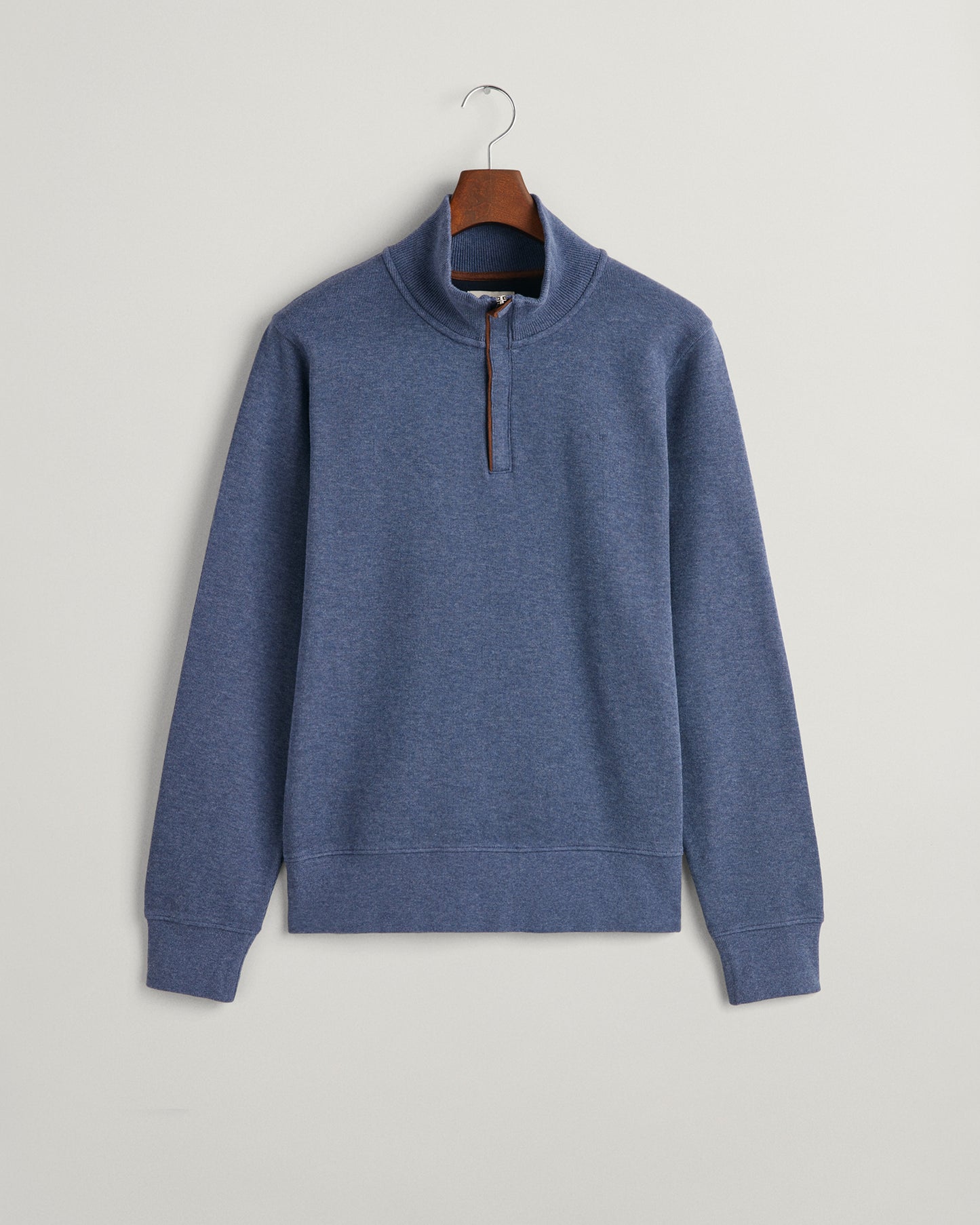 DK JEANSBLUE MELANGE, SACKER RIB HALF ZIP, FLAT-LAY BY GANT AU.