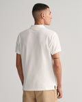 WHITE, SLIM SHIELD SS PIQUE POLO, BACK-VIEW BY GANT AU.