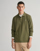 JUNIPER GREEN, REG SHIELD LS PIQUE POLO, FRONT-VIEW BY GANT AU.