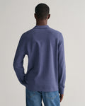 DK JEANSBLUE MELANGE, REG SHIELD LS PIQUE POLO, BACK-VIEW BY GANT AU.