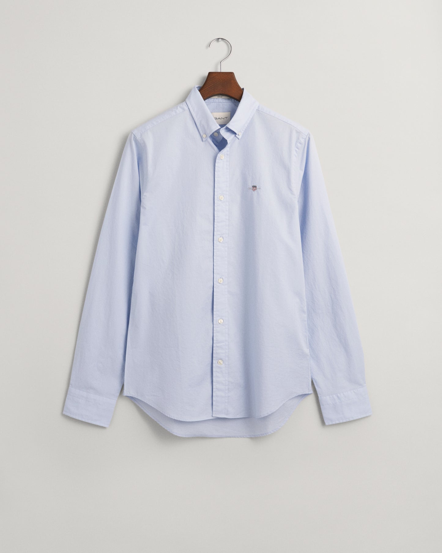 LIGHT BLUE, SLIM POPLIN SHIRT, FLAT-LAY BY GANT AU.