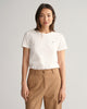 WHITE, REG SHIELD SS T-SHIRT, FRONT-VIEW BY GANT AU.