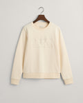 LINEN, REG TONAL SHIELD C-NECK SWEAT, FLAT-LAY BY GANT AU.