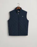 EVENING BLUE, QUILTED WINDCHEATER VEST, FLAT-LAY BY GANT AU.