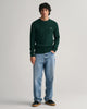 TARTAN GREEN, COTTON CABLE C-NECK BY GANT AU.