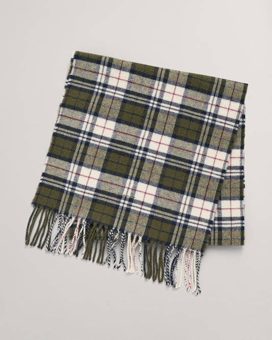 DARK CACTUS, MULTI CHECK SCARF, FRONT-VIEW BY GANT AU.