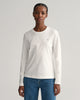 WHITE, REG SHIELD LS T-SHIRT, FRONT-VIEW BY GANT AU.