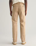DARK KHAKI, SLIM DOBBY STRUCTURE CHINOS, BACK-VIEW BY GANT AU.