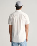 WHITE, REG CLASSIC POPLIN SS SHIRT, BACK-VIEW BY GANT AU.