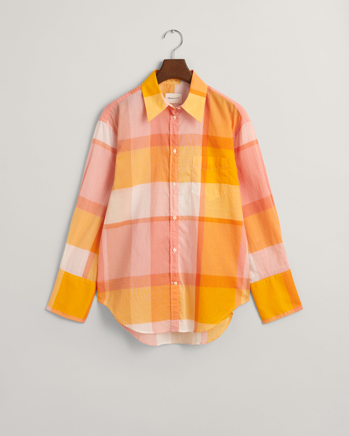 MEDAL YELLOW, REL MADRAS CHECK SHIRT, FLAT-LAY BY GANT AU.