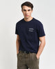 EVENING BLUE, SMALL GRAPHIC PIQUE SS TSHIRT, FRONT-VIEW BY GANT AU.