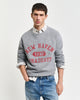 GREY MELANGE, GRAPHIC C-NECK SWEAT, FRONT-VIEW BY GANT AU.