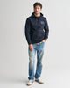 EVENING BLUE, SMALL GRAPHIC SWEAT HOODIE BY GANT AU.