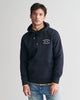 EVENING BLUE, SMALL GRAPHIC SWEAT HOODIE, FRONT-VIEW BY GANT AU.