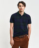 TARTAN GREEN, JACQUARD SS POLO, FRONT-VIEW BY GANT AU.