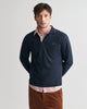 EVENING BLUE, TEXTURED COLLAR POLO, FRONT-VIEW BY GANT AU.