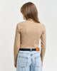 CARAMEL BEIGE, SLIM RIB TURTLENECK, BACK-VIEW BY GANT AU.