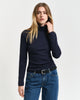 EVENING BLUE, SLIM RIB TURTLENECK, FRONT-VIEW BY GANT AU.