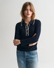 EVENING BLUE, SLIM RIB LS POLO, FRONT-VIEW BY GANT AU.