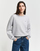 LIGHT GREY MELANGE, SHIELD C-NECK SWEAT, FRONT-VIEW BY GANT AU.