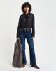 EVENING BLUE, REG DOT PRINT BOW BLOUSE BY GANT AU.