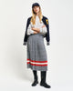 EVENING BLUE, CHECK PRINT PLEATED SKIRT, FRONT-VIEW BY GANT AU.