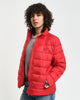 RUBY RED, LIGHT DOWN LOGO JACKET, FRONT-VIEW BY GANT AU.