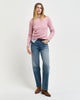 DUSTY PINK, STRETCH COTTON CABLE C-NECK BY GANT AU.