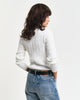 EGGSHELL, STRETCH COTTON CABLE TURTLENECK, BACK-VIEW BY GANT AU.