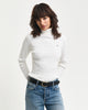 EGGSHELL, STRETCH COTTON CABLE TURTLENECK, FRONT-VIEW BY GANT AU.