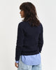 EVENING BLUE, STRETCH COTTON CABLE TURTLENECK, BACK-VIEW BY GANT AU.