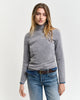 GREY MELANGE, EXTRAFINE LAMBSWOOL BLEND ROLLNECK, FRONT-VIEW BY GANT AU.