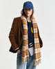 CUMIN BEIGE, CHECKED WOOL SCARF, FRONT-VIEW BY GANT AU.