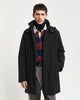 BLACK, PADDED CAR COAT, FRONT-VIEW BY GANT AU.