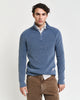VINTAGE BLUE, WASHED RIB HALF ZIP, FRONT-VIEW BY GANT AU.