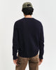 DARK NAVY MELANGE, WOOL BLEND C-NECK, BACK-VIEW BY GANT AU.