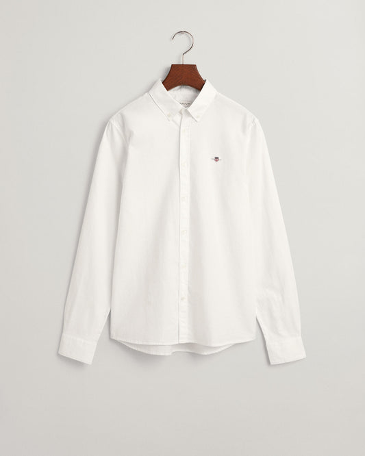 WHITE, SHIELD OXFORD BD SHIRT BY GANT AU.