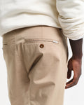 DARK KHAKI, SLIM TWILL CHINOS, CLOSE-UP BY GANT AU.