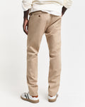 DARK KHAKI, SLIM TWILL CHINOS, BACK-VIEW BY GANT AU.