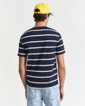 EVENING BLUE, STRIPED SS T-SHIRT, BACK-VIEW BY GANT AU.