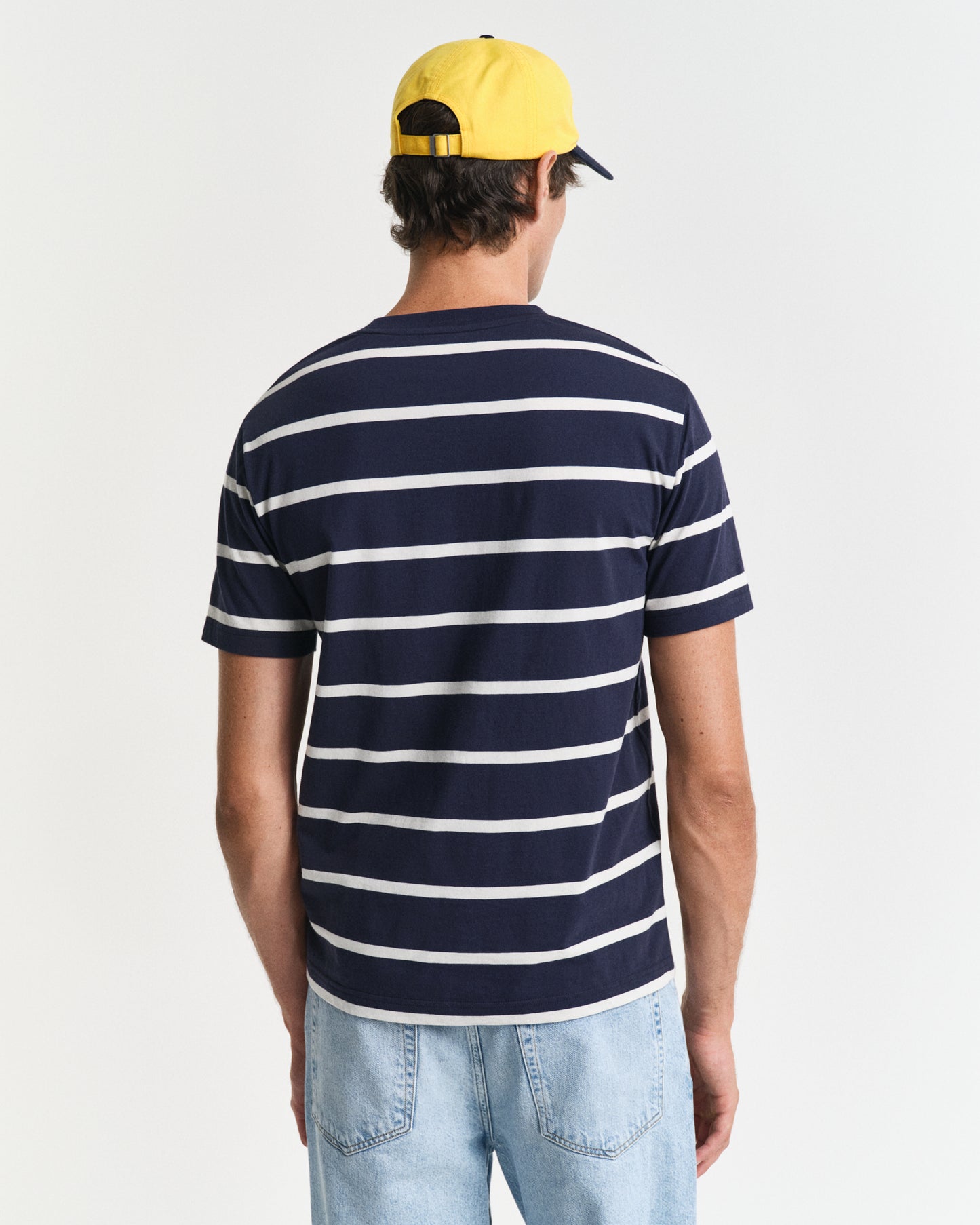 EVENING BLUE, STRIPED SS T-SHIRT, BACK-VIEW BY GANT AU.