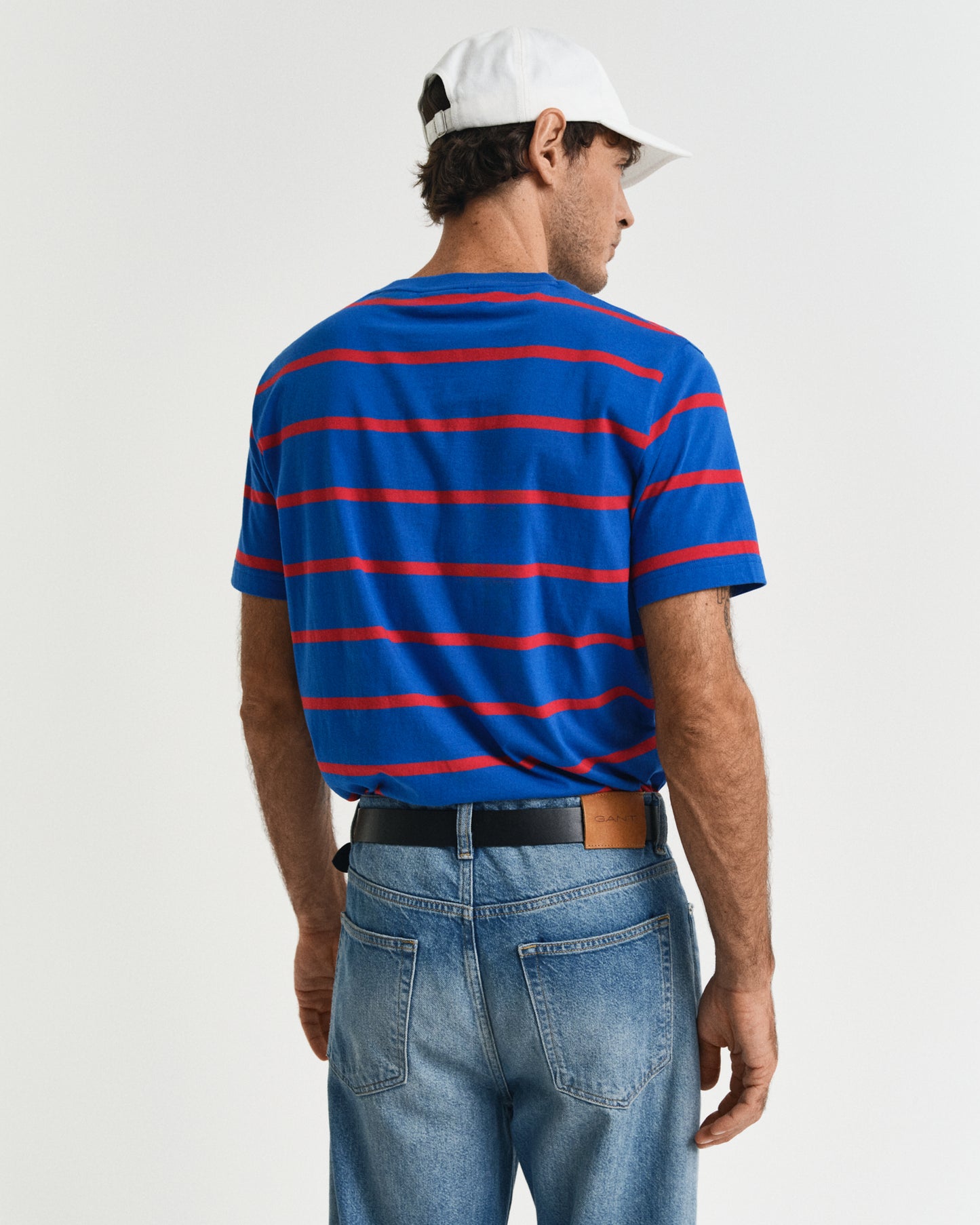 LAPIS BLUE, STRIPED SS T-SHIRT, BACK-VIEW BY GANT AU.