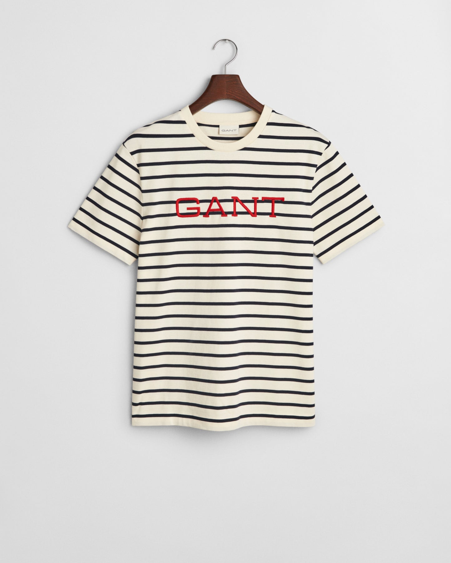 CREAM, GRAPHIC STRIPED SS T-SHIRT, FLAT-LAY BY GANT AU.