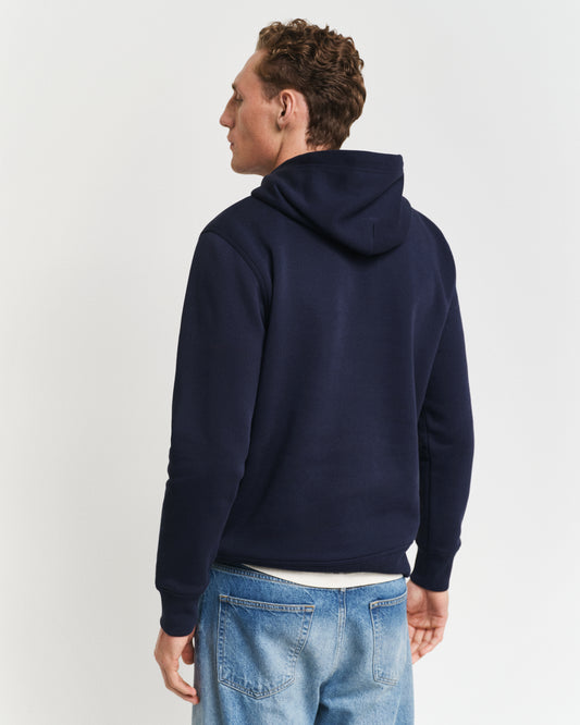 EVENING BLUE, REG MEDIUM ARCHIVE SHIELD HOODIE, BACK-VIEW BY GANT AU.