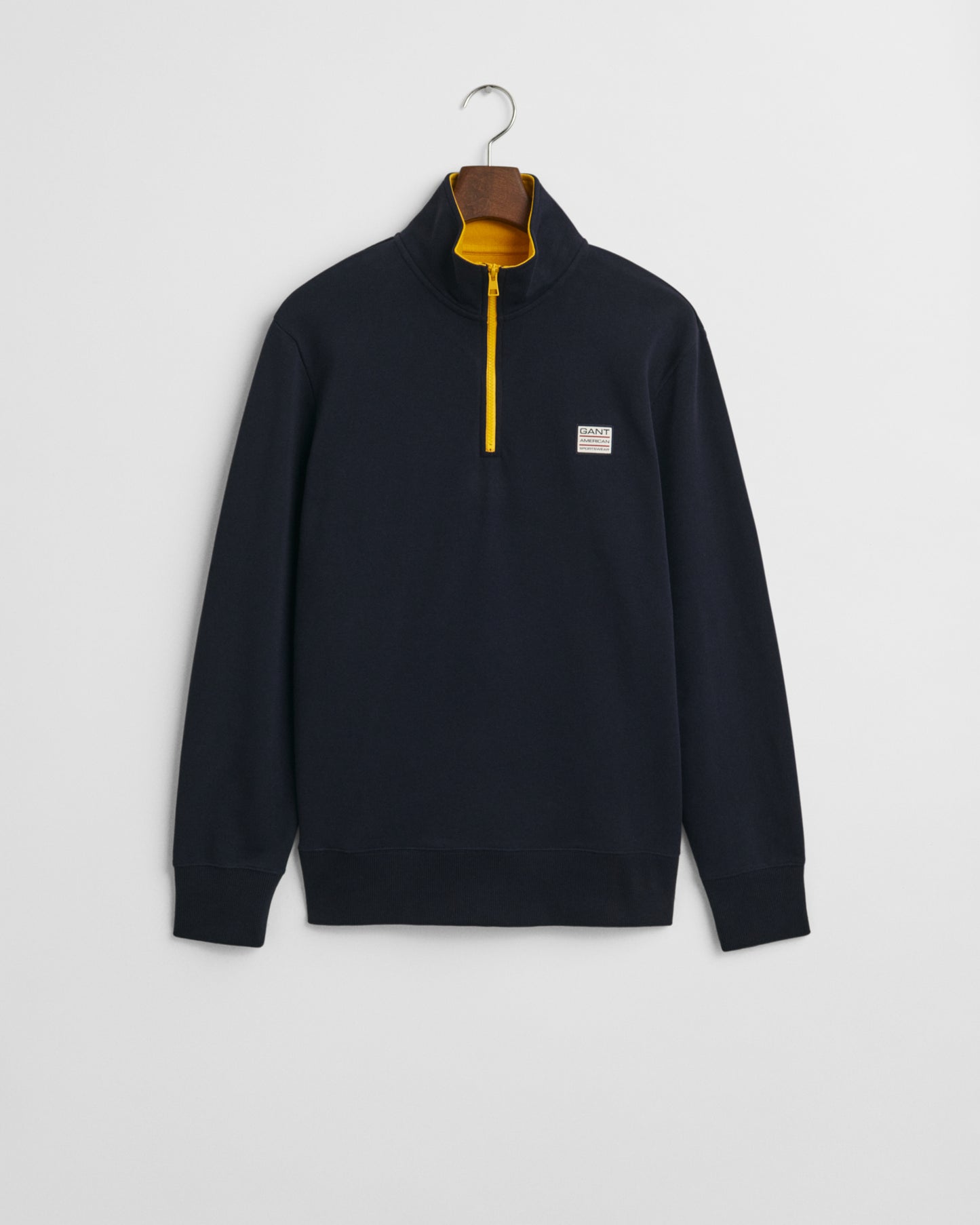 EVENING BLUE, CONTRAST HALF ZIP, FLAT-LAY BY GANT AU.