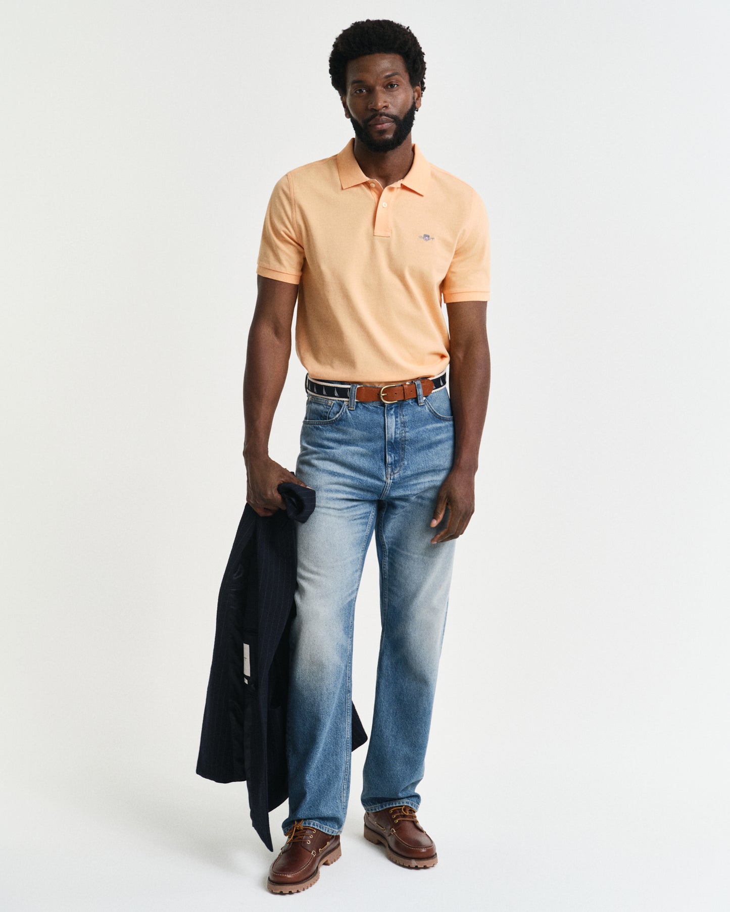 PEACHY ORANGE, REG SHIELD SS PIQUE POLO BY GANT AU.